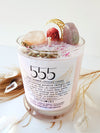 555 ANGEL NUMBER CANDLE with crystals & angel message