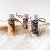 Witchcraft ritual spell jar for protection talisman with crystals and herbs