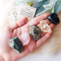 NEW HOME crystal set for peace, blessing, protection, new beginnings, housewarming. Emerald, Labradorite, Black obsidian, Rose quartz, Citrine