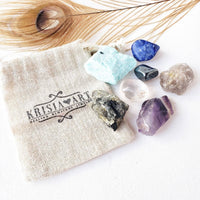 MERCURY RETROGRADE crystals set for protection during retrograde period. Sodalite, Labradorite, Smoky quartz, Amazonite, Hematite, Amethyst, Clear quartz