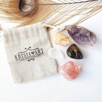 BUSINESS PROSPERITY & Abundance crystal set for money manifestation, success and attraction wealth. Strawberry calcite, Citrine, Amethyst, Clear quartz, Tiger's eye